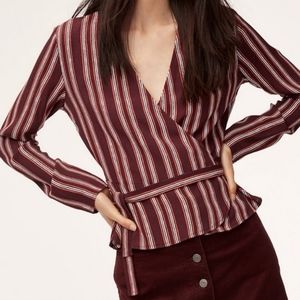 Aritzia Wilfred Free Shannon Tie Waist Blouse
